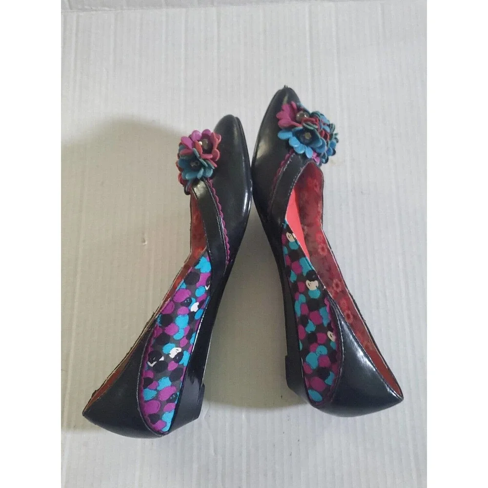 Poetic License London Women's Fabric Upper Low Wedge Heel Flower Accent Size 6